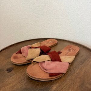 Free People Rose Suede Rio Vista Slip-On Slide Flat Sandals Women's Size 36 US 6